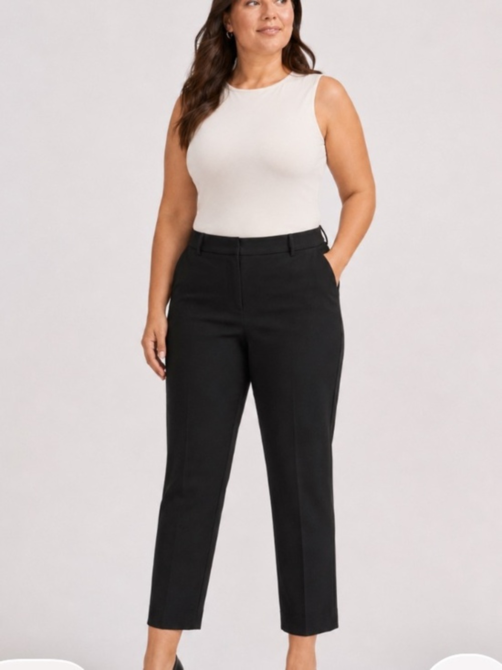 Talbots Black Cropped Straight-Leg Dress Pants size 16 WP